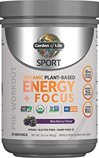 Garden of Life Sport Organic Plant Based Energy + Focus Clean Pre Workout Powder