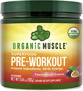 Organic Muscle Natural Superfood Pre-Workout Powder for Men & Women